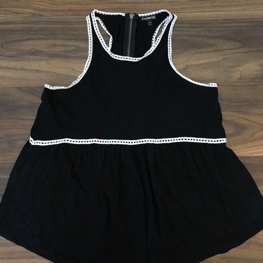 Express Women’s Tank Size L Black Zip Racerback